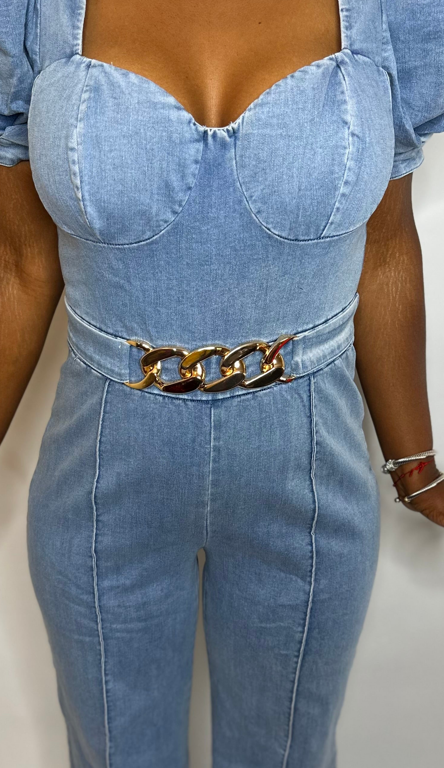 Washed Denim Jumpsuit