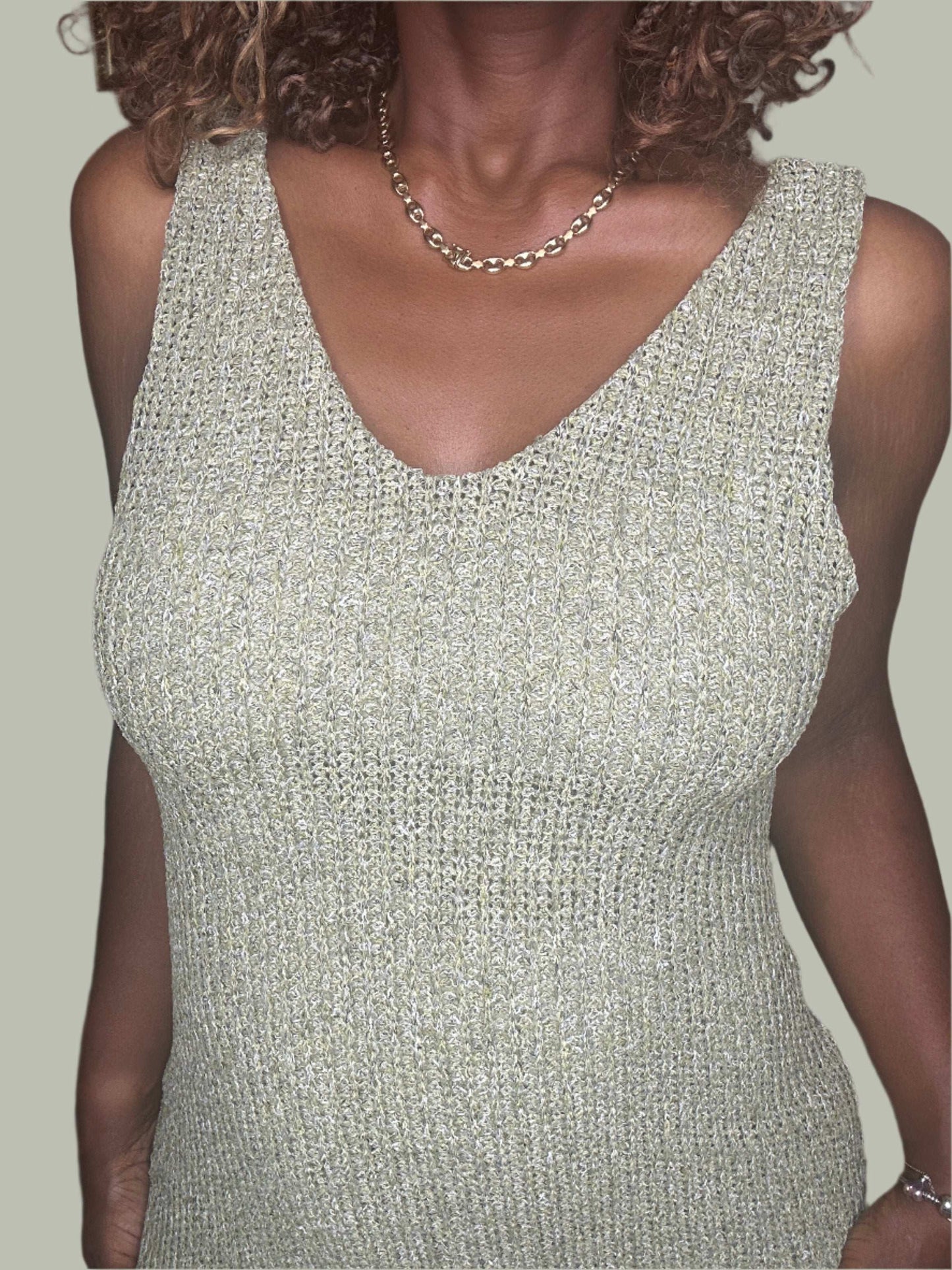 May Textured Sleeveless Midi Dress