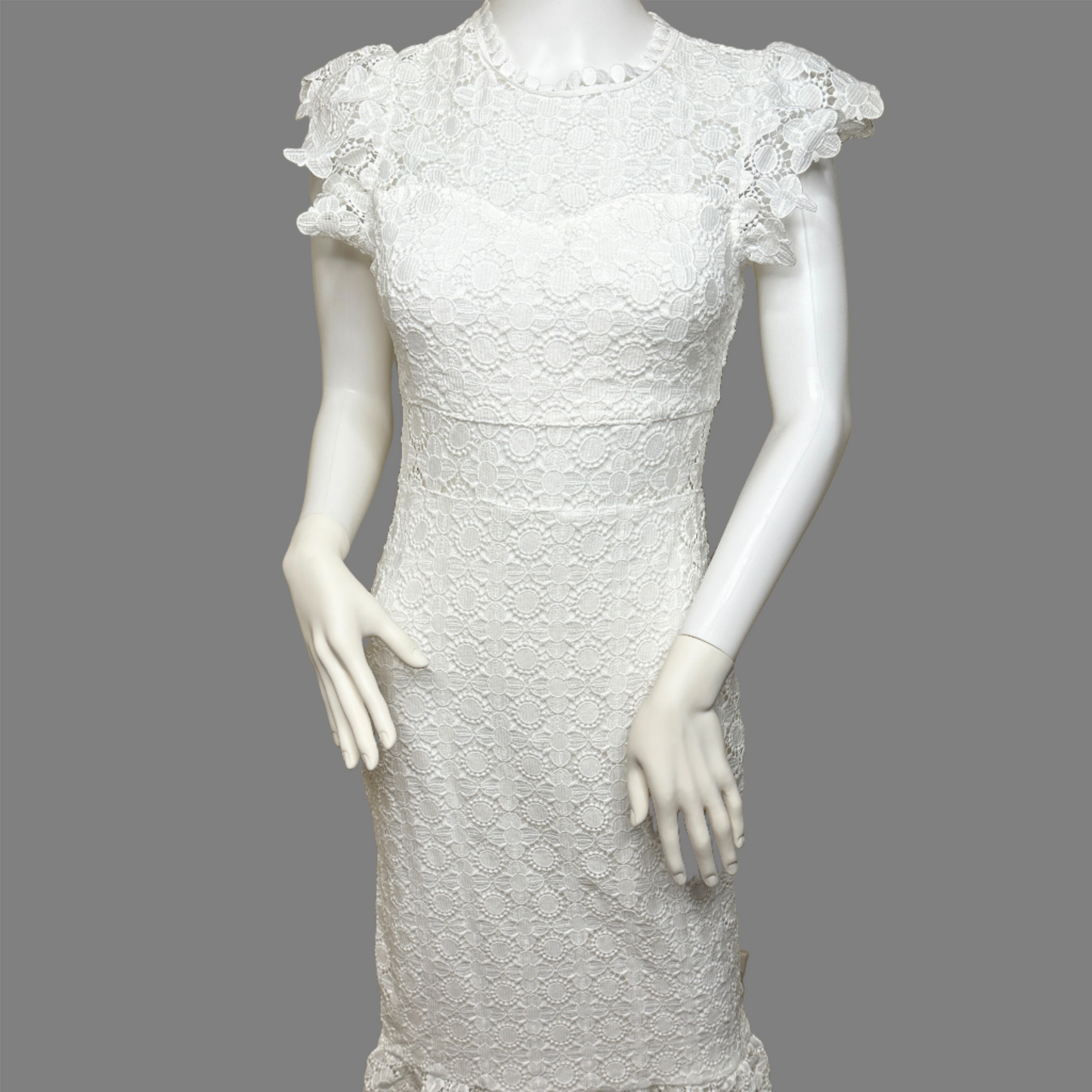 Lace Ruffle Midi Dress