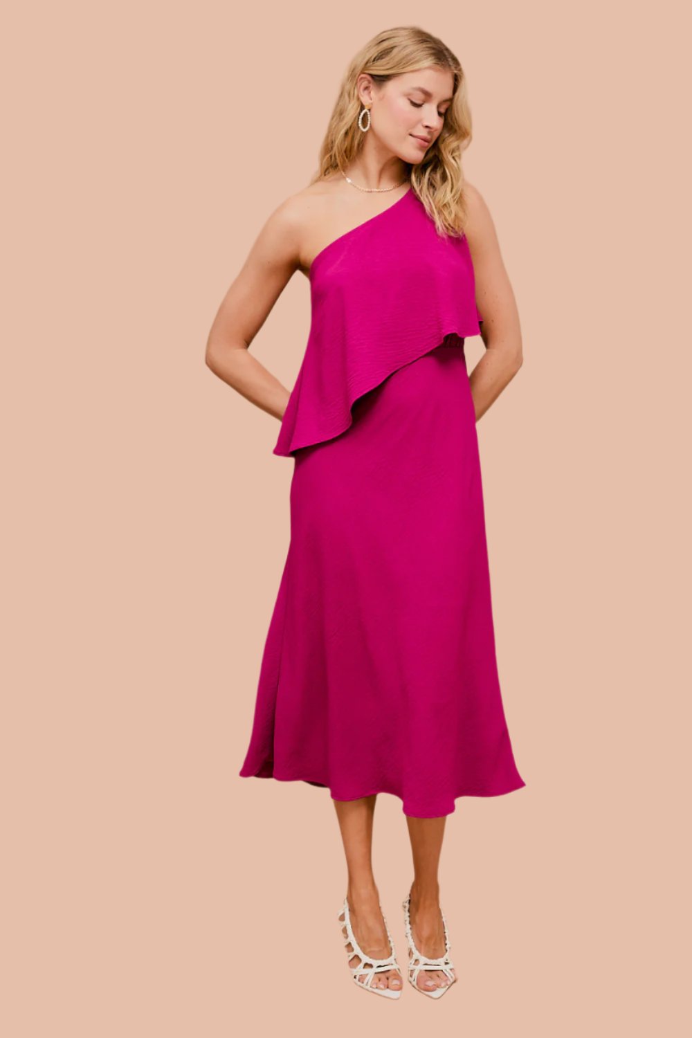 Emily One Shoulder Asymmetrical Layered Top Dress