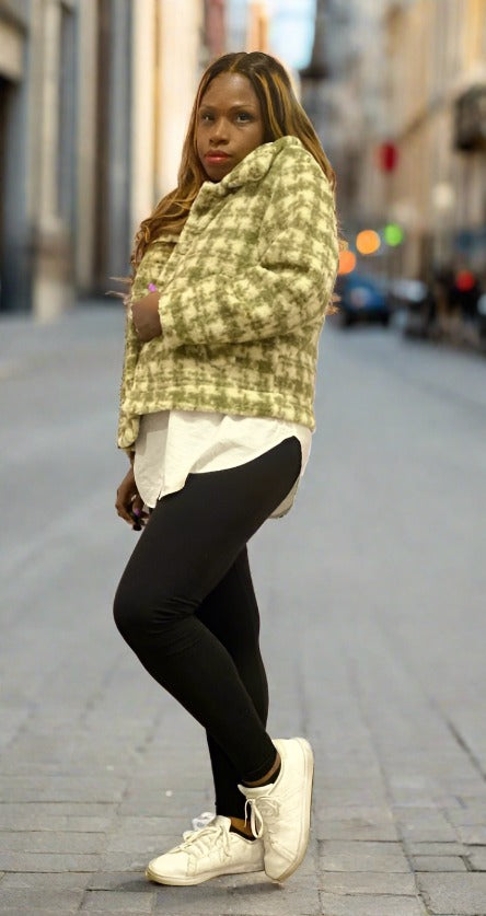 Houndstooth Button Up Jacke