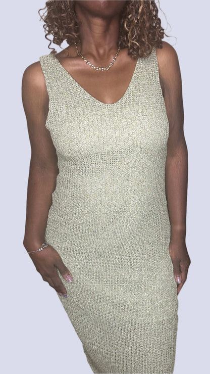 May Textured Sleeveless Midi Dress