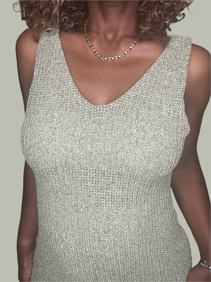 May Textured Sleeveless Midi Dress