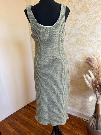 May Textured Sleeveless Midi Dress