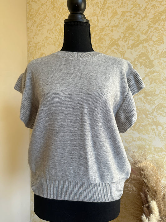 Bridget Ruffle Sleeve Knit Sweater