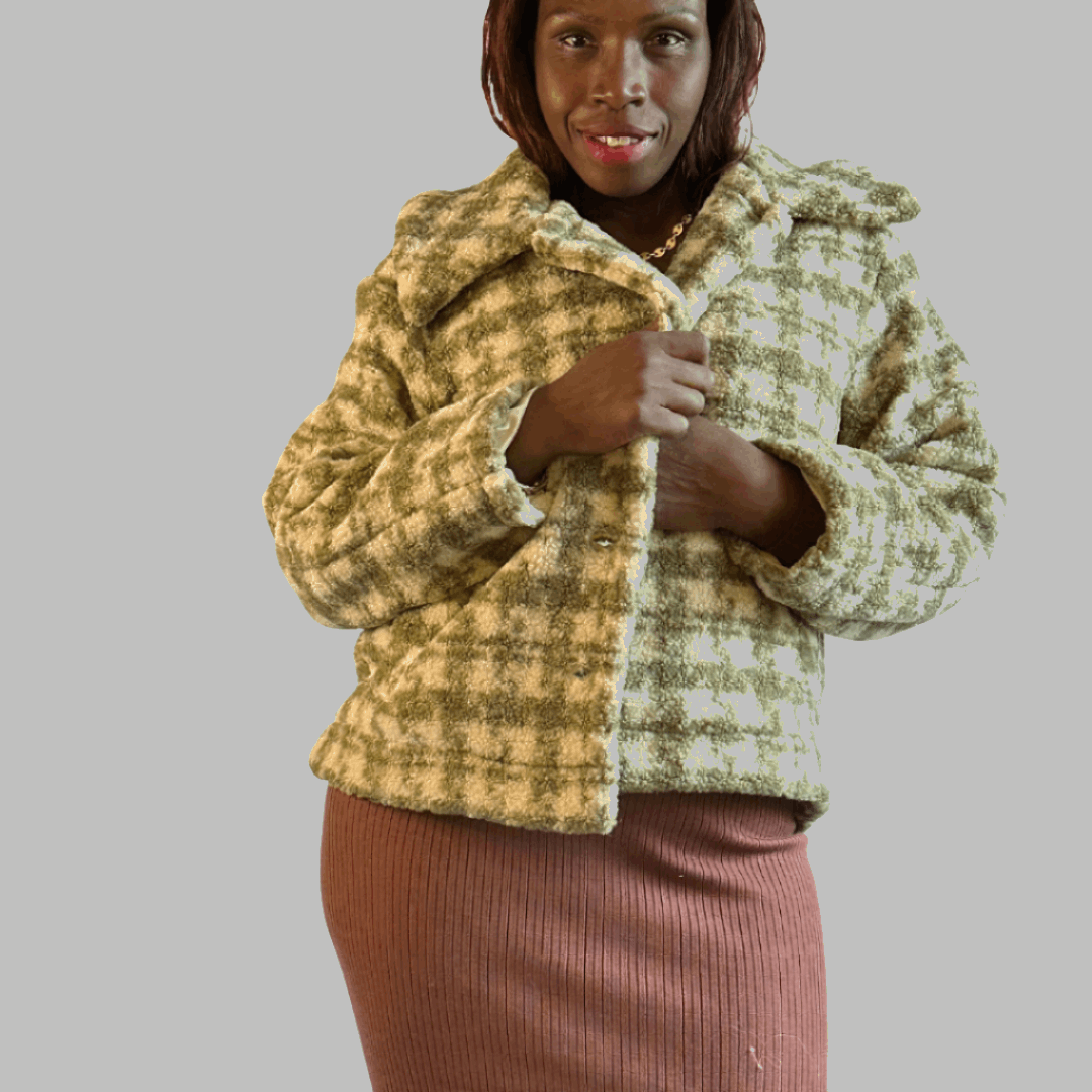 Houndstooth Button Up Jacket