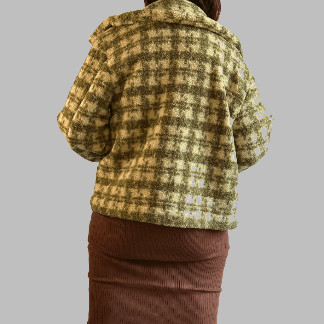 Houndstooth Button Up Jacket