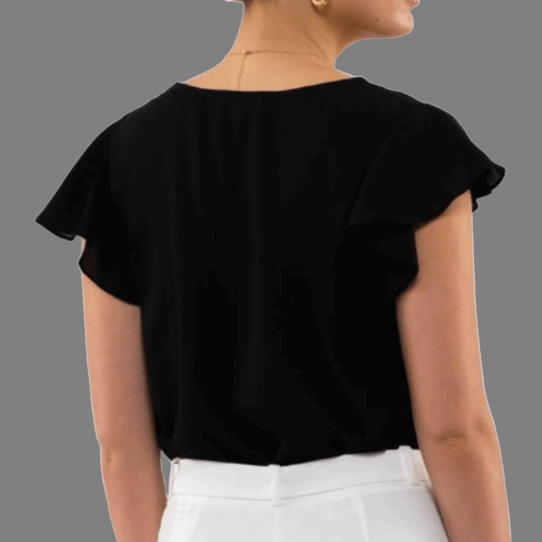 Line Lace V Neck Top