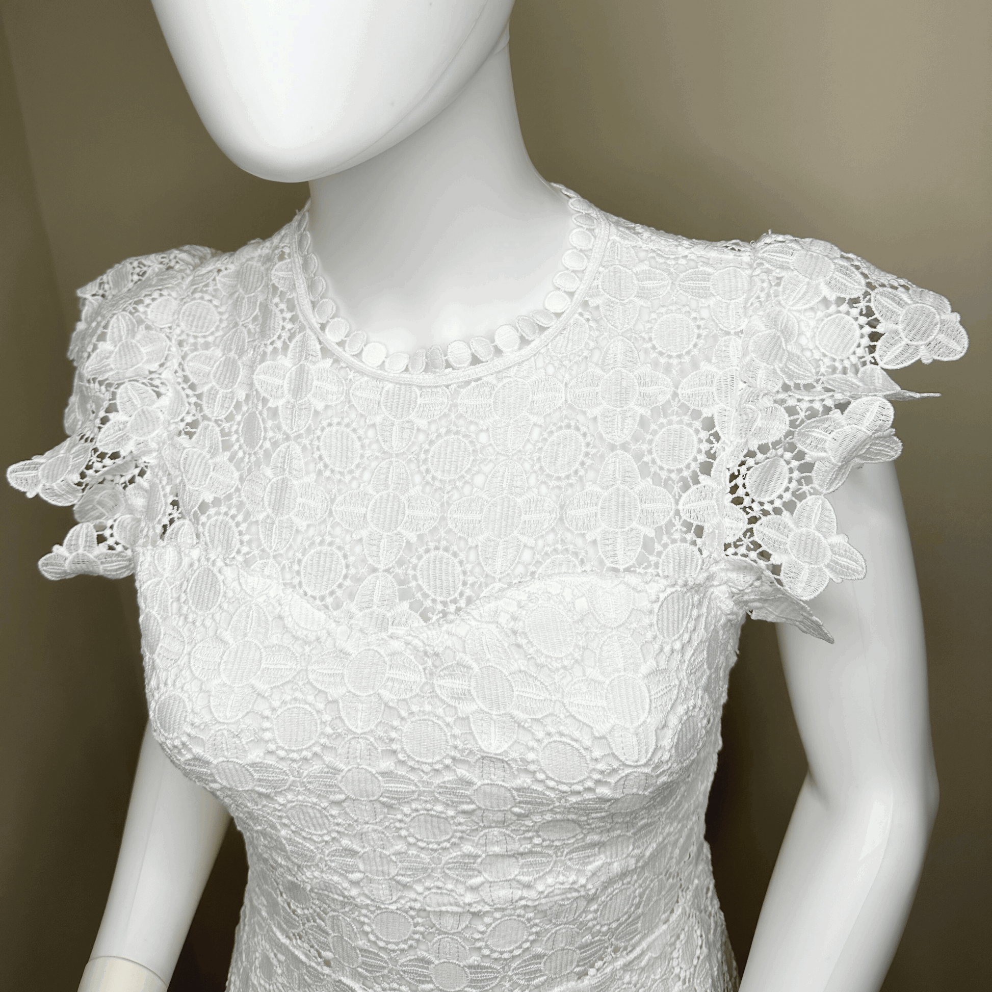 Lace Ruffle Midi Dress